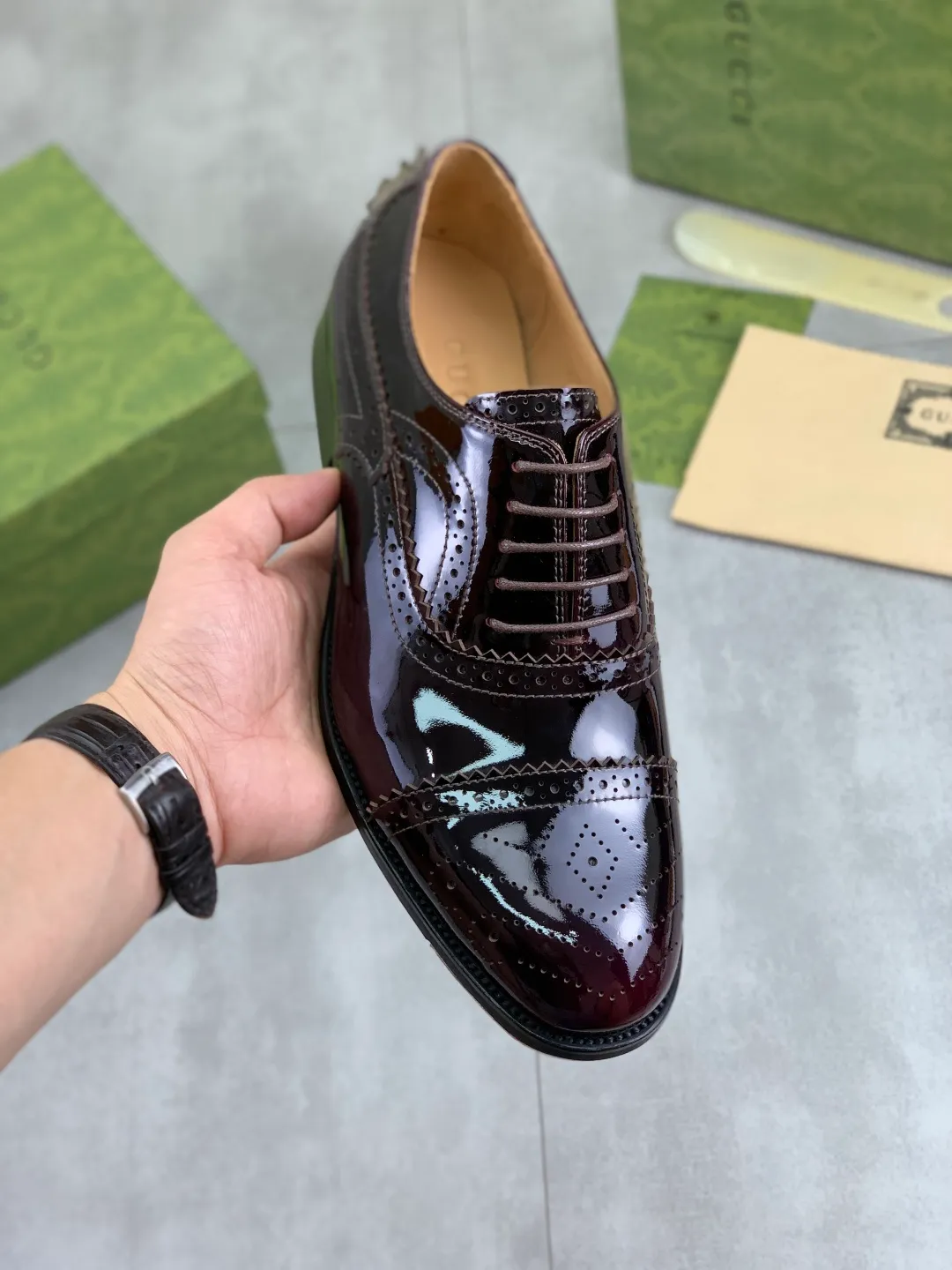 Men's men's shoes 💰P640 [New style] Water dyed cowhide 💰💎💎💎 [Gucci] GUCCI high-end men's formal business leather shoes, original order 1:1! Original imported high-end open-edge beaded calfskin, original metal buckle, imported first-layer cowhide lining for feet. Original high-end outsole, men's shoe size: 39-44 (45 customized) 3️⃣ colors available